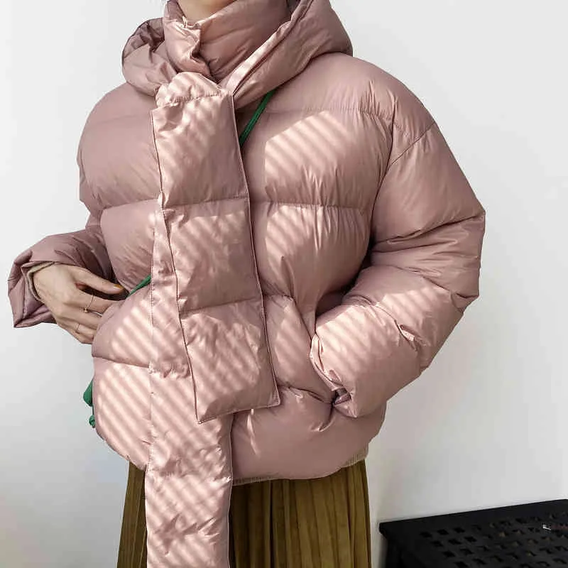 HXJJP femmes épaissi court à capuche surdimensionné Parkas doudounes hiver à manches longues boutons poches femme manteau chaud 211221