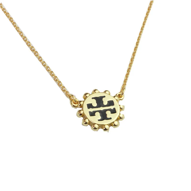 Nieuwe sieraden Amerikaanse minderheid design zin hoogwaardige lichte luxe veelzijdige dubbele T-letter emaille kleur sleutelbeen Chain Necklace2124