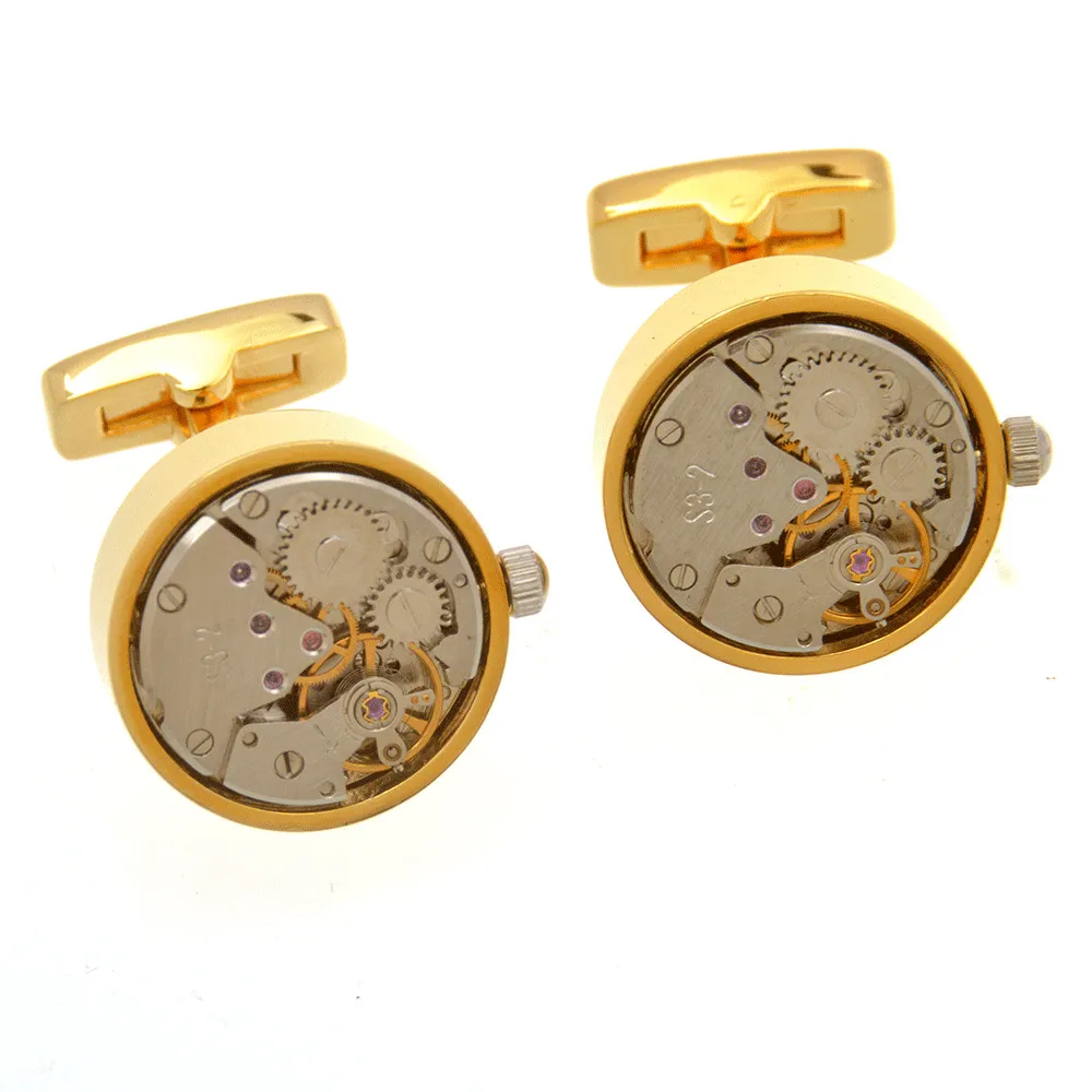 Mouvement Tourbillon e ensemble pour hommes mariage marié montre mécanisme engrenage chemise manchette costume manches boutons de manchette Relojes