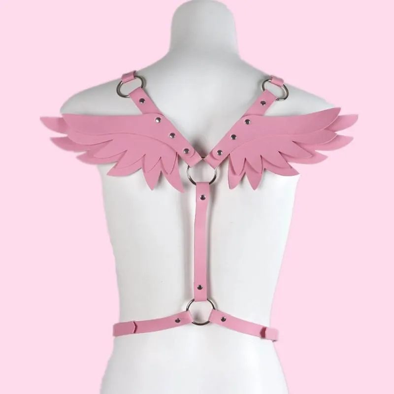 Belts Leather Harness Women Pink Waist Sword Belt Angel Wings Punk Gothic Clothes Rave Outfit Party Jewelry Gifts Kawaii Accessori230S