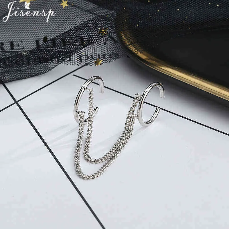 Fashion Punk Chain Double Round Ring Set Women Hip Hop Open Rings Metal Silver Color Pendant Geometric Party Jewlery Gifts G1125