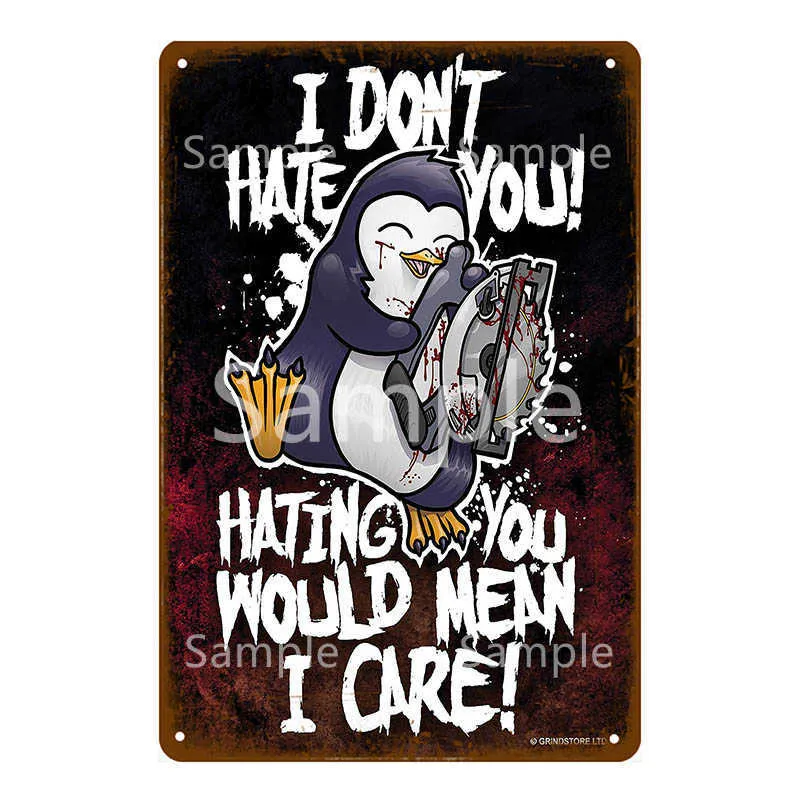 I Will Not Keep Calm Metal Sign Tin Poster Bar Cafe Home Decor Shabby Metal Painting Classic Comic Penguin Cartoon Plaque9150282