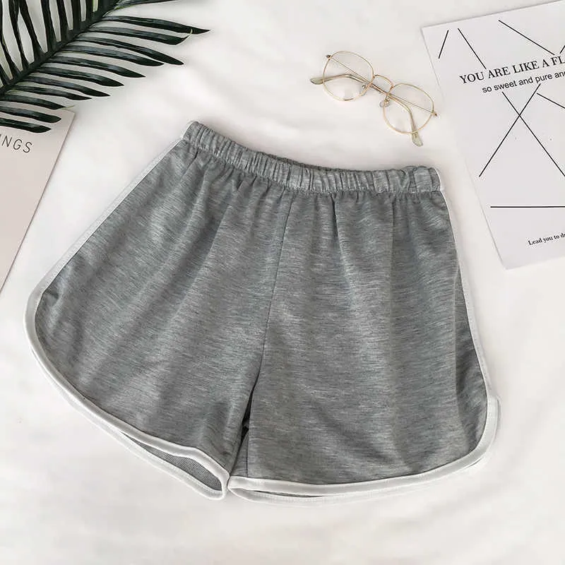 Casual Skinny Women Shorts Lady Elastic Waist Patchwork Kvinna Beach Correndo Short W158 210526