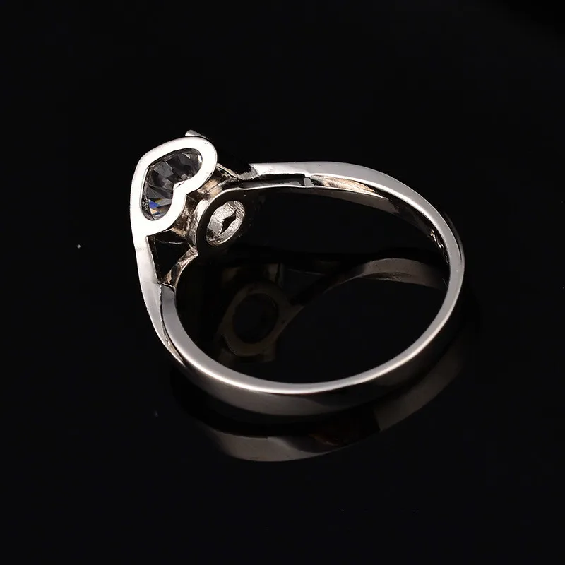 1ct D Kolor Moissanite Wedding Angel Kiss Silver 925 Hollow Heart Pierścienie dla kobiet Fine Jewelry