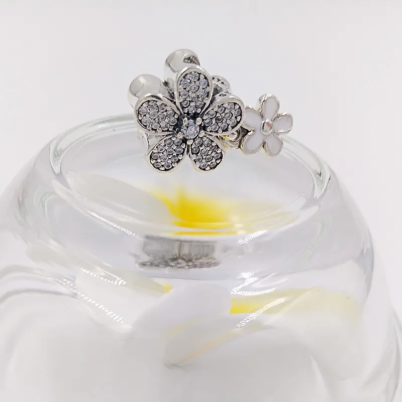 Charms pour kit de fabrication de bijoux Daisy fleur pandora 925 bracelets en cristal d'argent sterling femme fille femmes bracelet chaîne perle pendentif collier cadeaux d'anniversaire 792098CZ