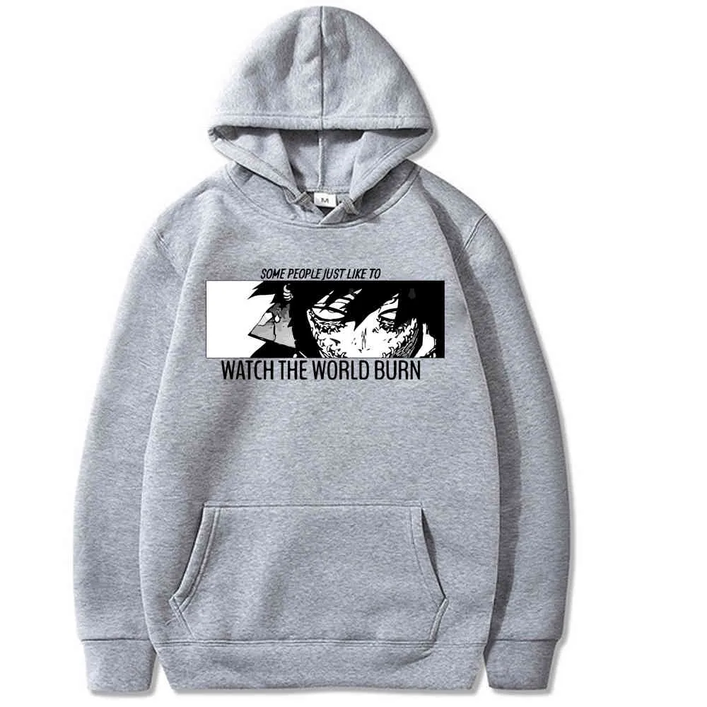 My Hero Academia Sweat à capuche pour homme et femme Hip Hop Sweat-shirt Dabi Eyes Anime Noir Sweat à capuche Tops Vêtements Y0319