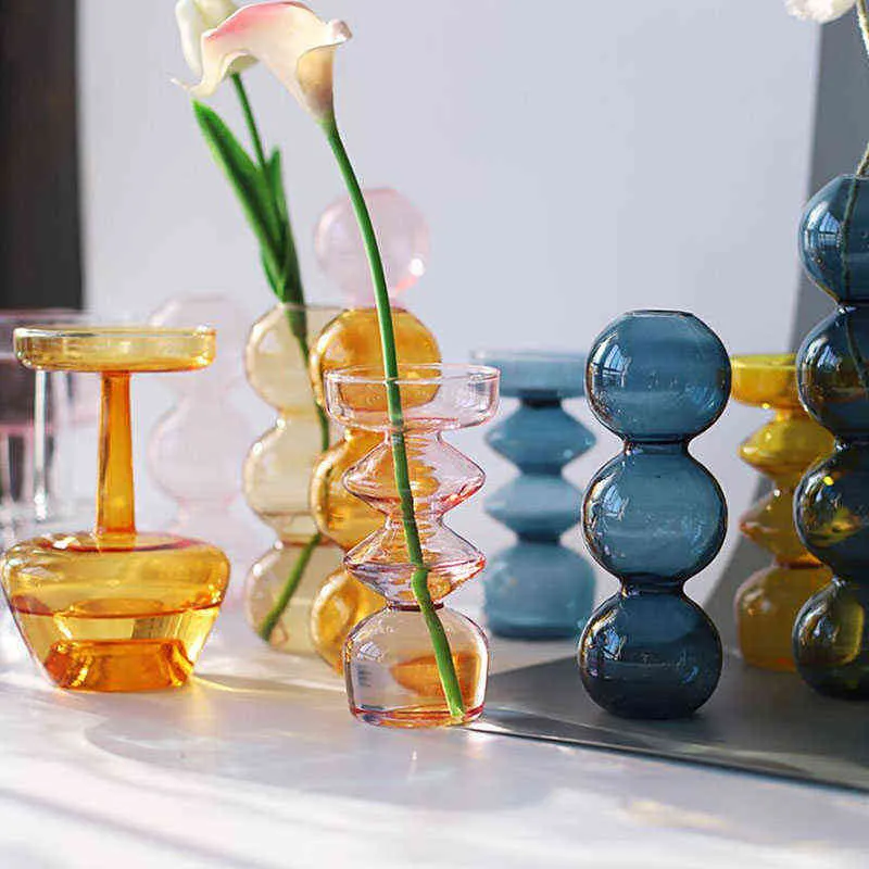 Vase en verre de décoration de maison, cristal moderne, plantes hydroponiques européennes fraîches pour mariages, événements, fêtes créatives 211215
