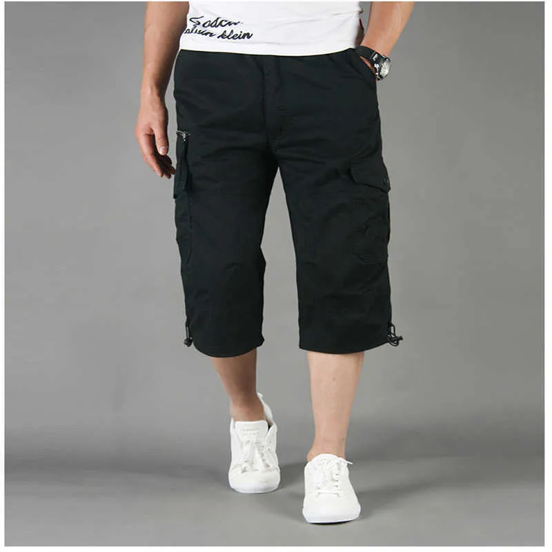 Pantalones cortos de carga de verano Hombres Casual s Camuflaje Pantalones sueltos con múltiples bolsillos Pantalones tácticos al aire libre Tallas grandes 5XL 210714