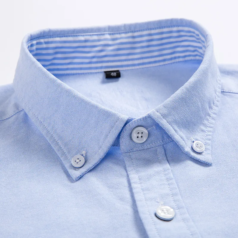 Chemises Oxford décontractées en pur coton pour hommes, manches longues, motif brodé, coupe régulière, mode élégante, 220224