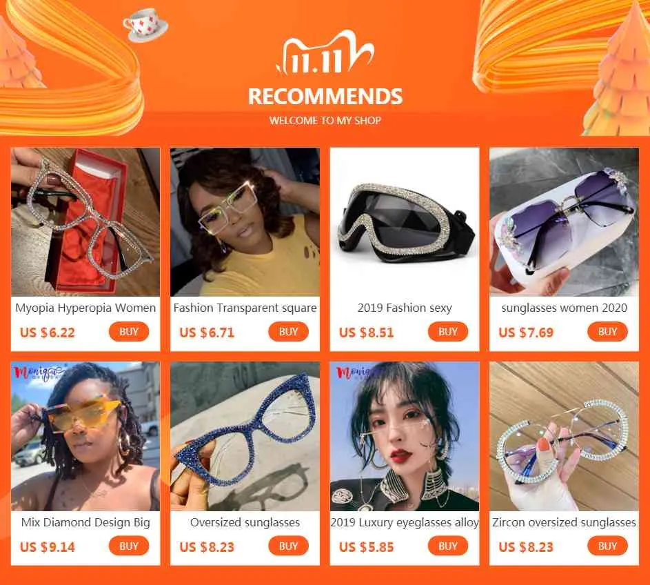 Nowe okulary przeciwsłoneczne Kobiety Kot Eye Oversize Okulary przeciwsłoneczne Mężczyźni Luksusowe Kryształowe Akcesoria Okulary Vintage UV400