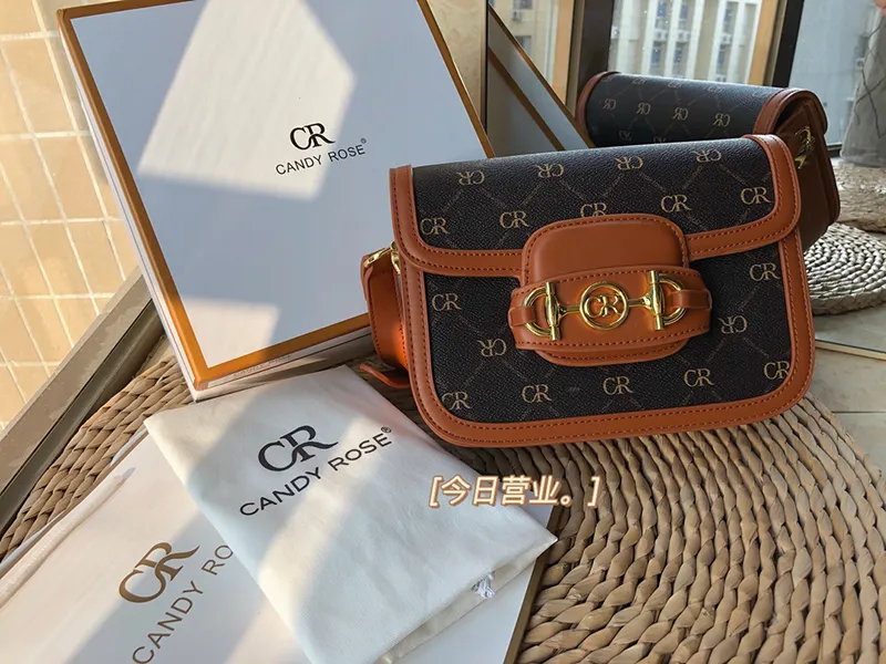 HBP Candyrose cr one shoulder inclined bag official authentic presbyopic horse bit tofu package female senior French niche 2021