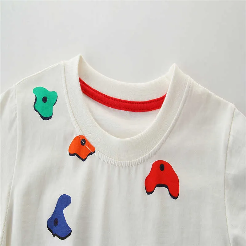 Jumping Metrów Letnie Lody Drukuj Bawełniane Chłopcy Dziewczyny Koszulki Sprzedaje Ubrania Dziecięce Krótki Rękaw Dziecięcy Topy 210529
