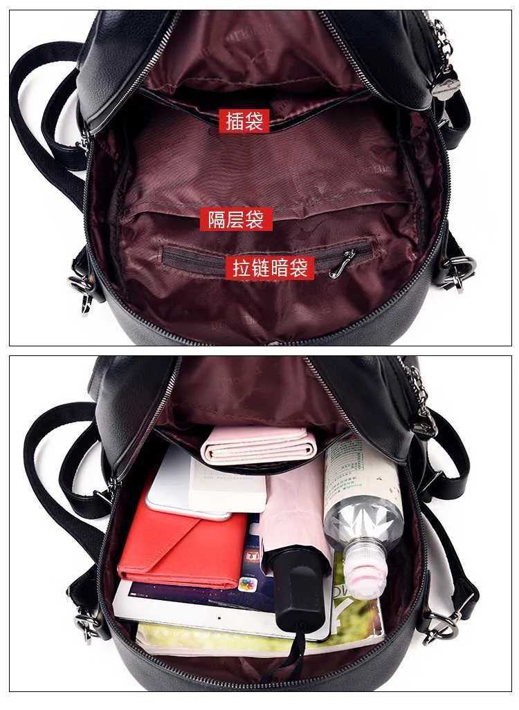 Brand Designer Casual Ladies Backpack School Bags High Quality Travel Shoulder Bag Pu Leather Women Backpacks Daypack Bagpack Q0528