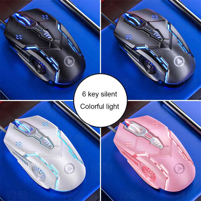 G5 Przewodowe Kolorowe Podświetlenie 6 Przycisk Silent 4-Speed ​​3200 DPI RGB Gaming Mysz Myszy Laptop Myszy