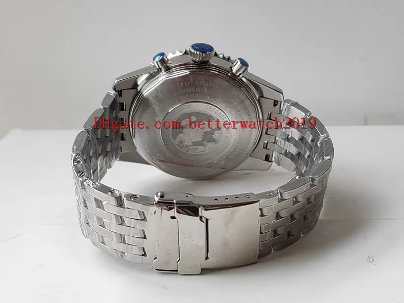 Мужские часы, 2 цвета, качественные часы 45 мм Navitimer AB031021 BF77 453A, хронограф, рабочий кварцевый складной нержавеющая сталь 202323B