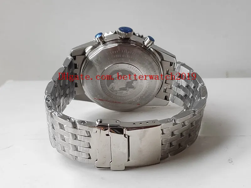 2 بيع ملون الساعات الجودة مشاهدة 45 مم Navitimer AB031021 BF77 453A كرونوغراف العمل الكوارتز Fold Stainless Steel 202213F