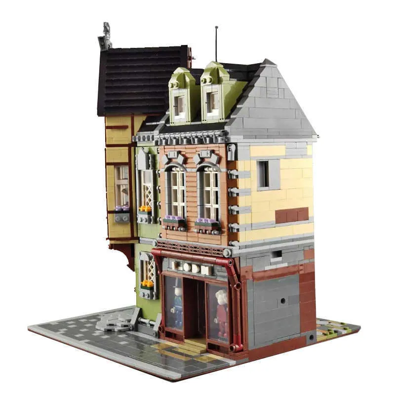 3474 stücke Creator Stadt Street View Café Ecke Mall Bausteine Architektur Bricks Set Kinder Kinder Modelle DIY Spielzeug Geschenke q0624