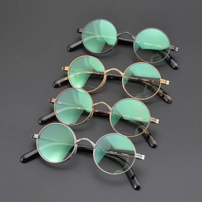 Винтажные ацетатные титановые очки в оправе для мужчин и женщин, маленькие круглые очки по рецепту, оптические очки для близорукости, модные солнцезащитные очки Fra265O
