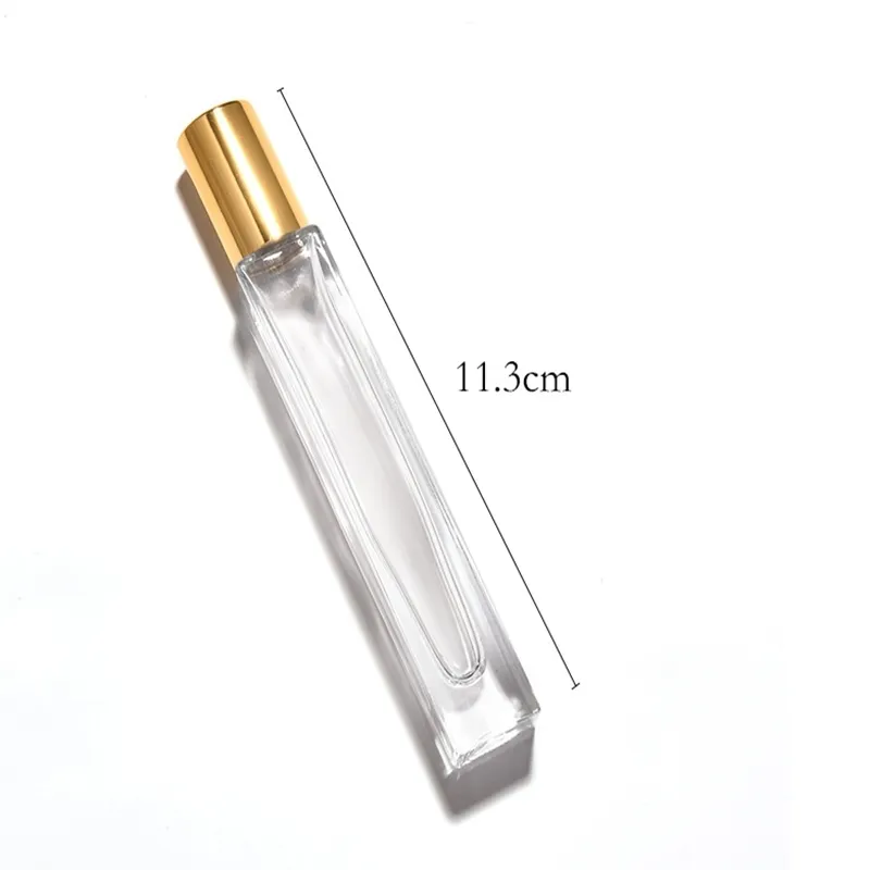 Gold Silver Black Circle Square 10ml Luxury Tjock Transparent Glass Perfume Bottle Refillable Roller On Oil Bottles