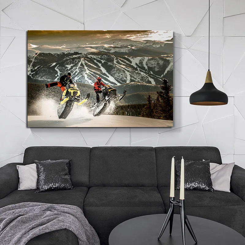 Toile de peinture imprimée de Sport de ski moderne, affiche de snowboard, de montagne de neige, combinaison volante, décor mural, Art pour chambre Cuadros