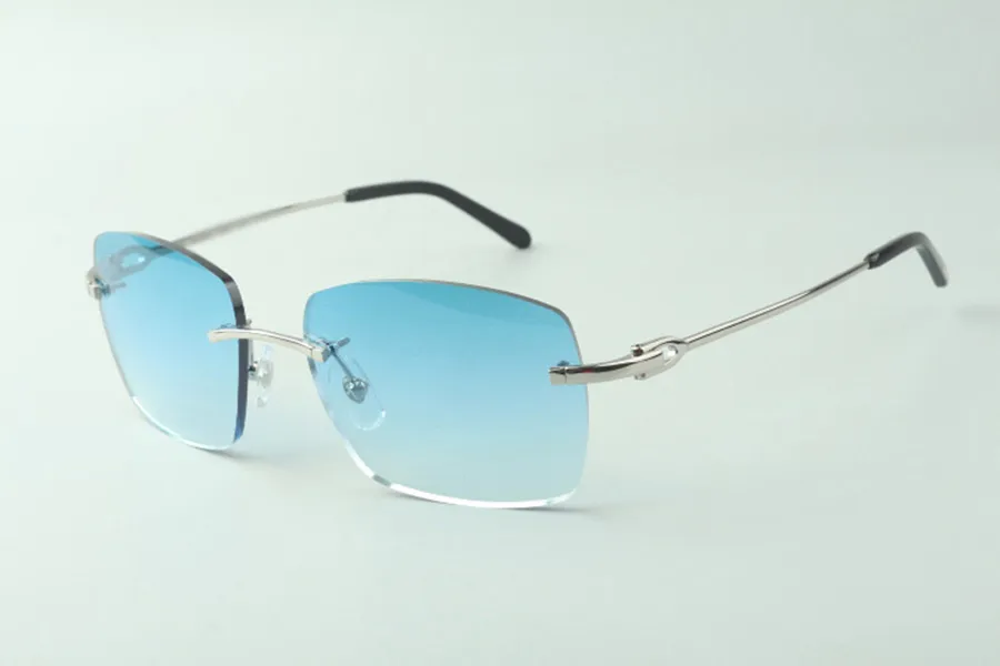 كامل 3524025 نظارة شمسية معدنية بلا حافة نظارات زخرفية للرجال الأزياء النظارات الشمسية للجنسين تصميم كلاسيكي الذهب الإطار 296 م