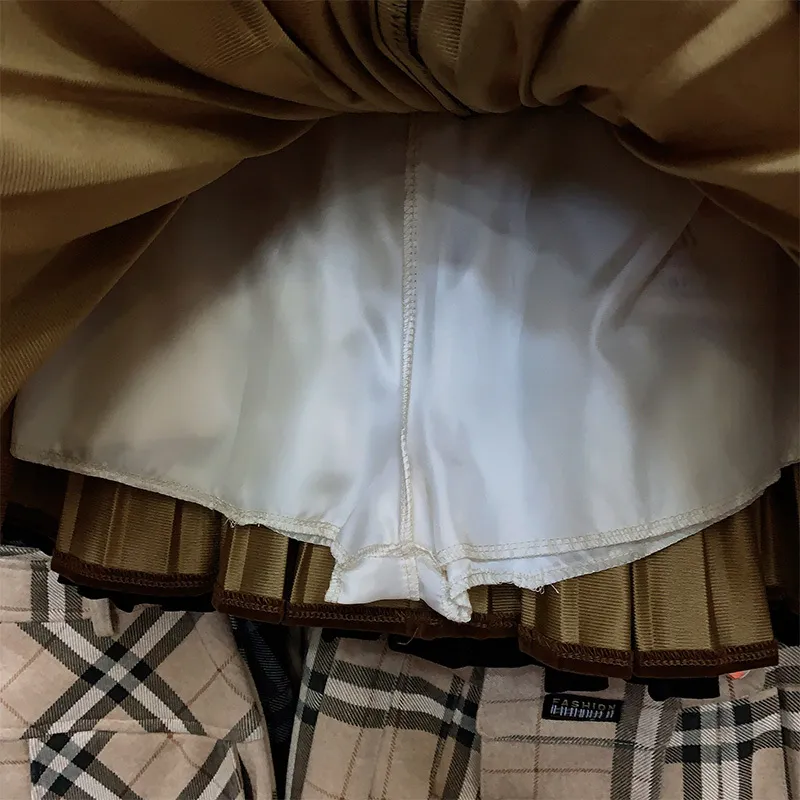 Frau Plissee Solide Vintage Frühling Herbst Hohe Taille Faldas Samt Koreanische Jupe Kawaii Mini Röcke 19516 210415