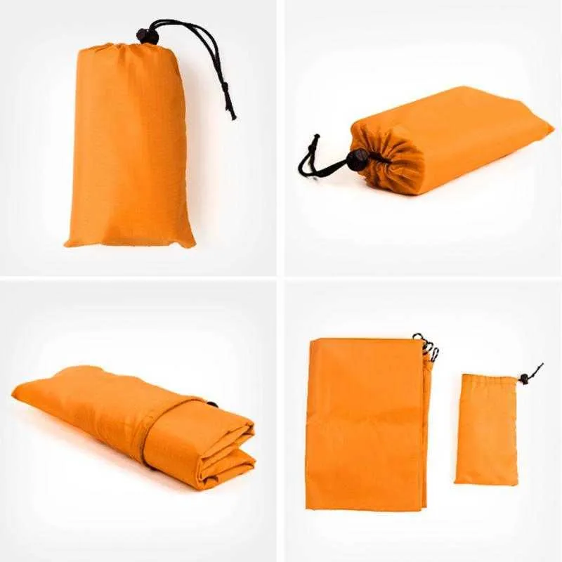 Tapis de camping en plein air imperméable à l'eau de poche Couverture légère et compacte Tapis de pique-nique en plein air Feuille de sol Tarp Tapis de camping 8 Y0706