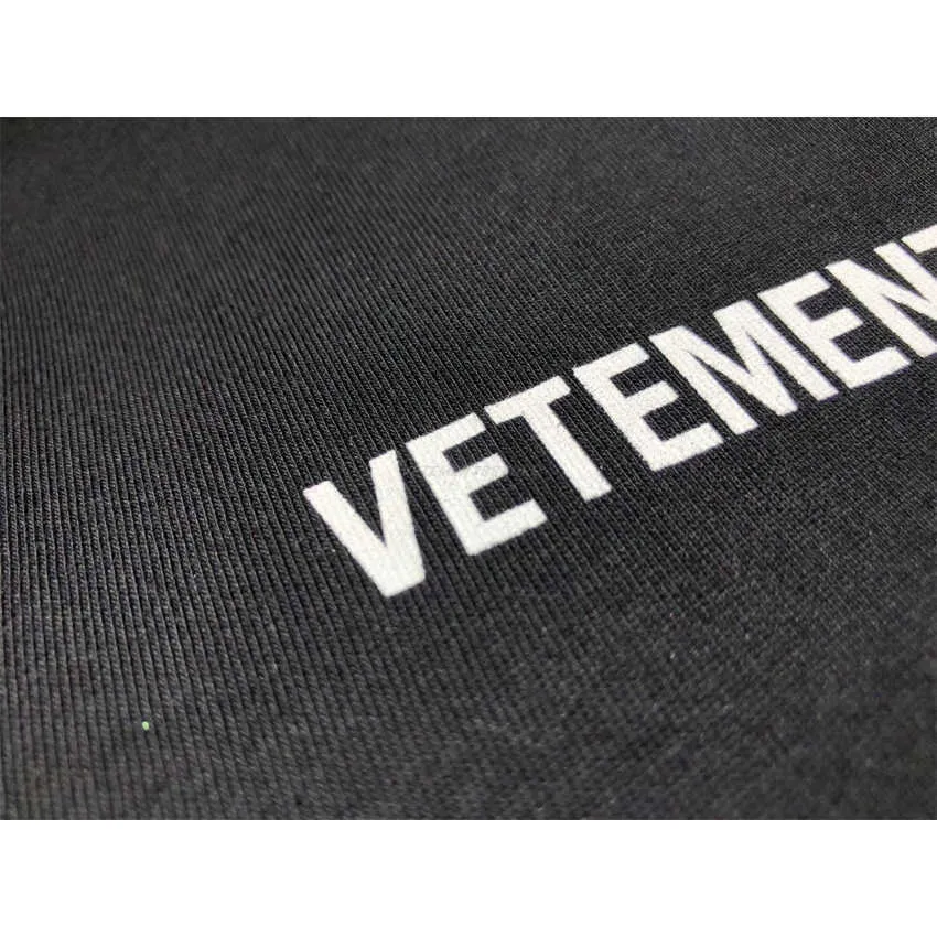 VETEMENTS t-shirt hommes femmes avant imprimé VETEMENTS à manches longues étiquette en papier étendue VTM T-shirts X0726