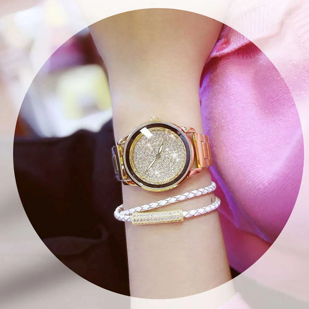 BS Bee Sister Women's Watches Top Luxury Diamond äkta damklocka Reloj Mujer 210707245U