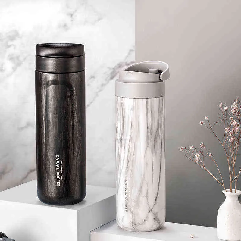 Pinkah arrivée tasse à café sous vide avec couvercle isolé tasse d'eau portable voyage étanche en acier inoxydable étudiant thermos 211109