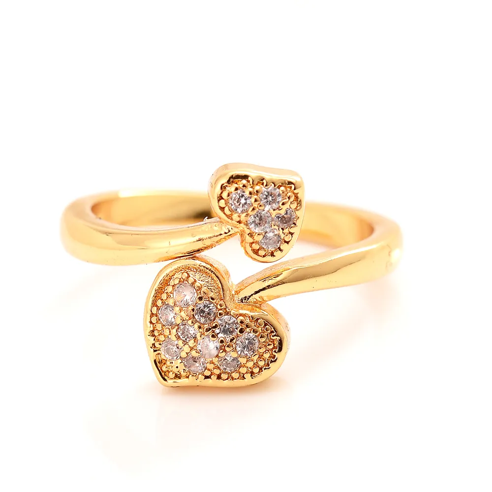 10KT CZ Fine Solid Thai Baht G F Procien Proining Full Heart Pierścienie Wedding Bridal Jewelry Kamień Elegancki pierścień 279c