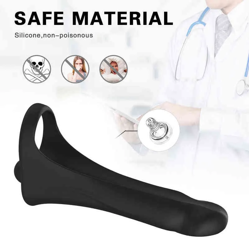 NXY Vibrators Sex Fjärrkontrollband på Penis Double Penetration Leksaker för par Ring Erection Vagina Plug 1220