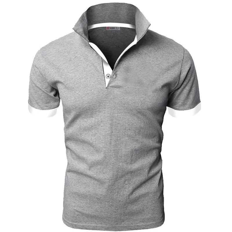 Hommes Polo Shirt Summer manches courtes Roll Collier Slim Tops T-shirts pour Mens Casual Casual Solid Color Business