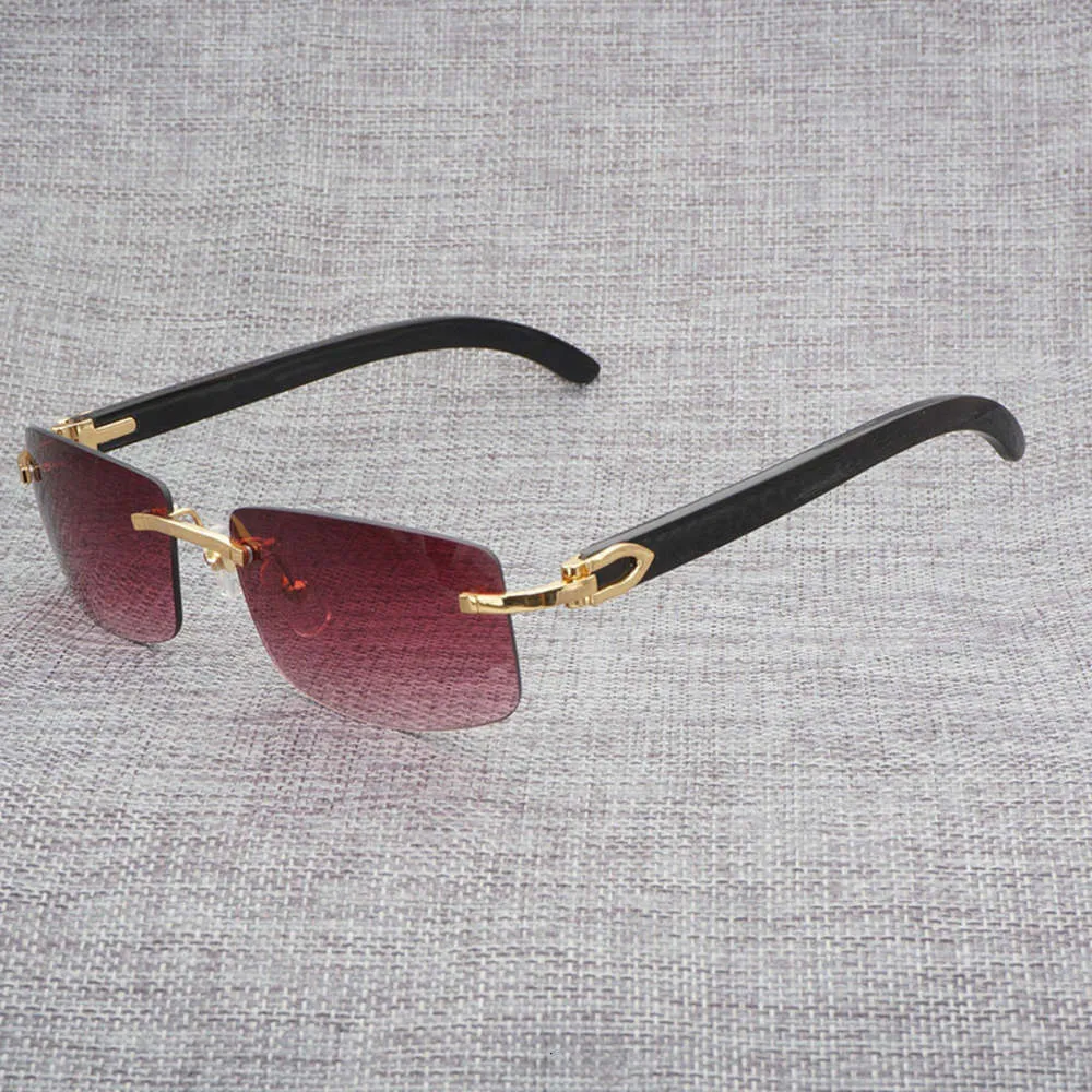 Svart vit naturlig buffel horn solglasögon män trä rimfri spegel gafas för körklubb klara glas ram oculos nyanser 0121265714