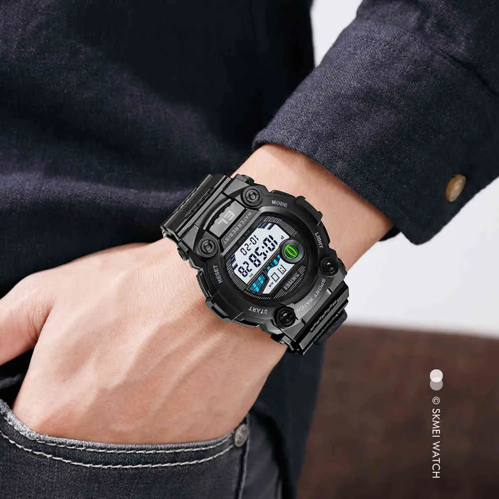 Digitale Herrenuhren SKMEI Sport FitnElectronic Chronograph Uhr LED Wasserdicht Männliche Armbanduhr Mit Box Relogio Masculino 240x
