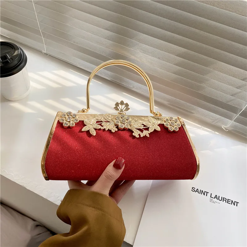 Portable Diamond Evening Bags European and American Fashion Dress Party Cheongsam Shoulder Party Handbag