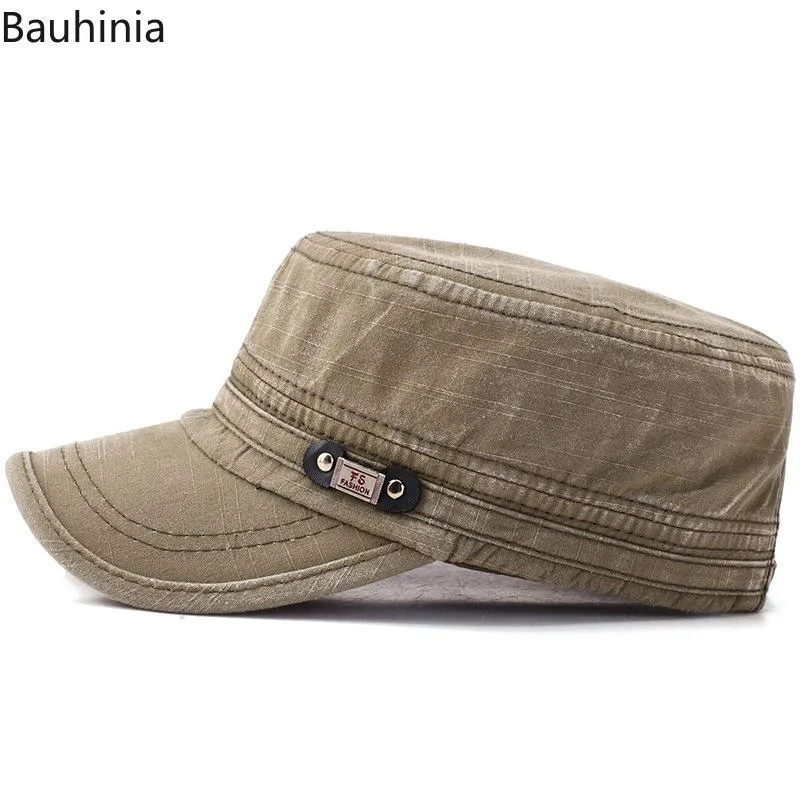 Casual Men's Flat Top Hat Outdoor Sun Hats Old Umyjana czapka wojskowa po prostu kobiet Atlantydka Kuba szeroka Brim301i