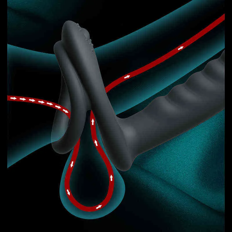 Nxy anal leksaker vibrator dubbel penetration dildo plug rem på penis för kvinnor män sex vibrerande pärlor silikon rumpa fjärr 1218