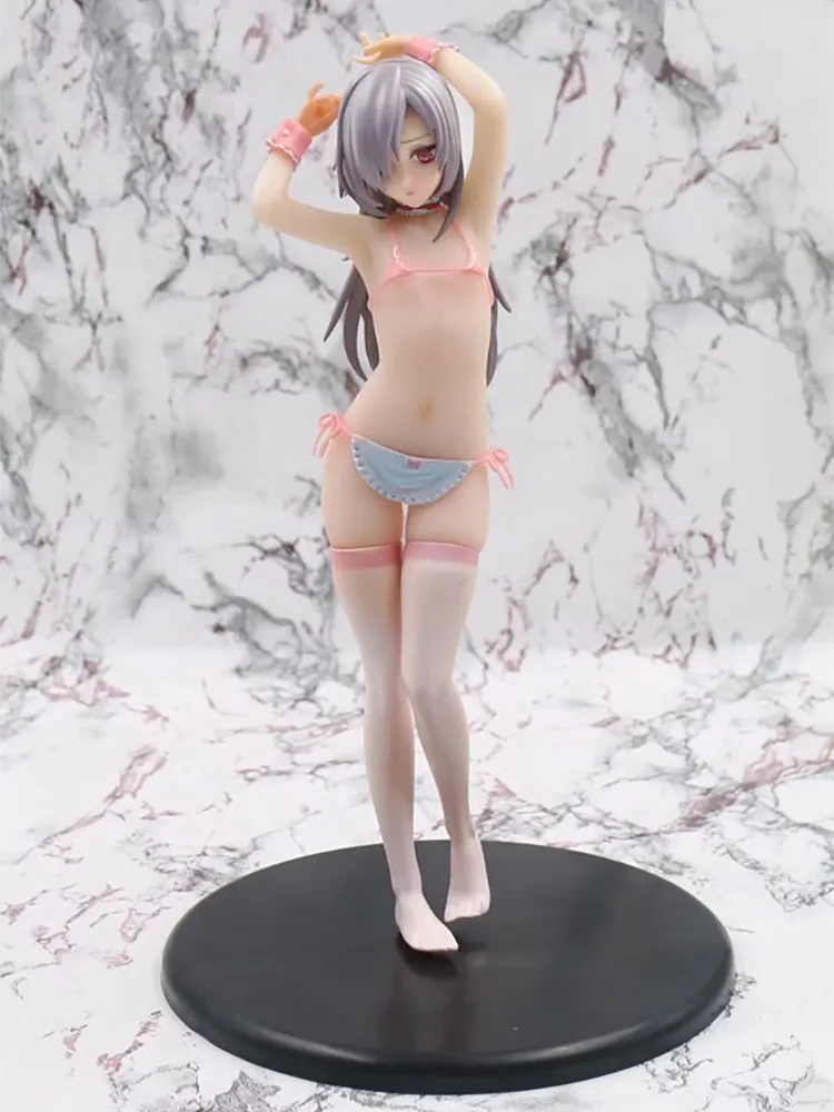 Q-six Sexy Mädchen Figur Akeiro Kaikitan Badeanzug Langes Haar Kurzes Haar 24 cm Anime Figuren PVC Action Figure Spielzeug Modell Puppe Geschenk X0503