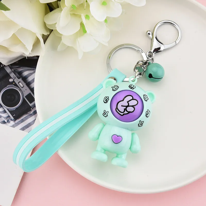 Bear Design Keychains Mora Device Nyckelring Kedjor Holder Rock Paper Scissors Finger Guessing Spela spelleksaker Djurhänge CHA261N