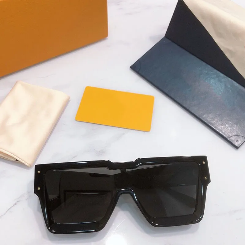 Óculos de sol de cristal de grandes dimensões das mulheres 1547 aparência atraente quadrada lentes pretas proteção UV 100% óculos de designer masculino com o320P