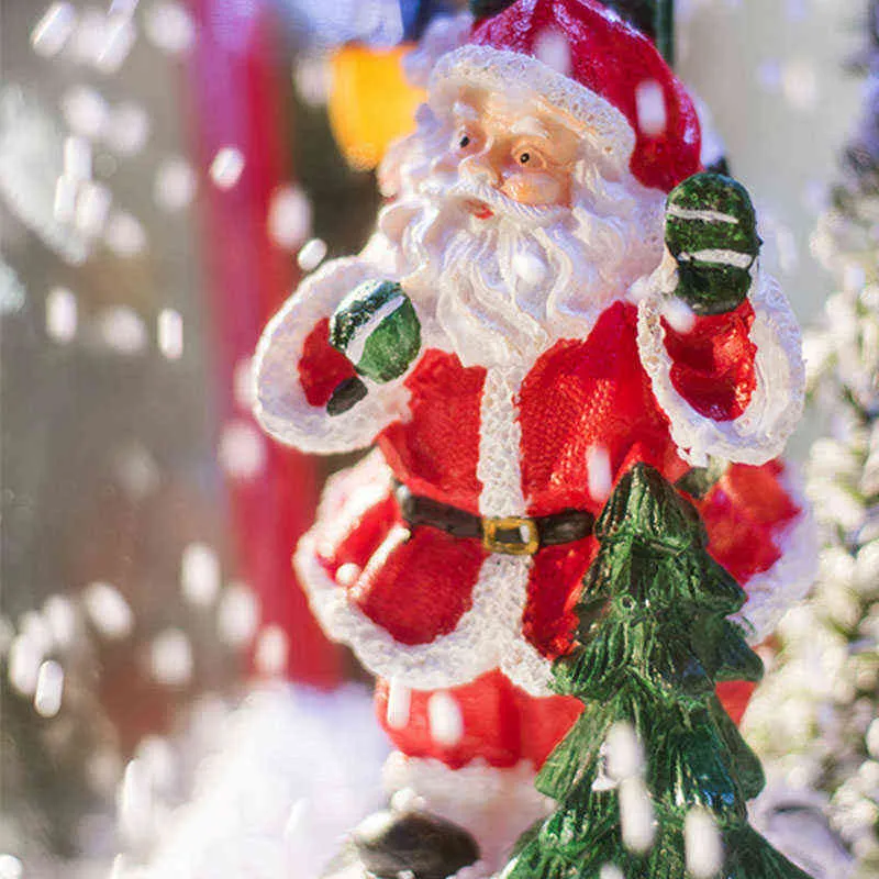 Noël électrique neige musique réverbères fer décoration de Noël métal neige réverbères émettant des ornements extérieurs de Noël 211247q