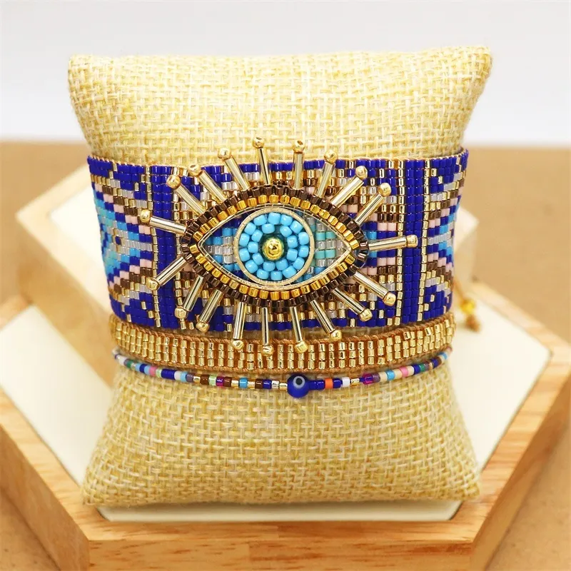 ZHONGVI Pulseras Mujer Bracelet For Women Boho Jewelry Turkish Evil Eye Bracelets MIYUKI Femme Beads Ojo Turco Armband Whole
