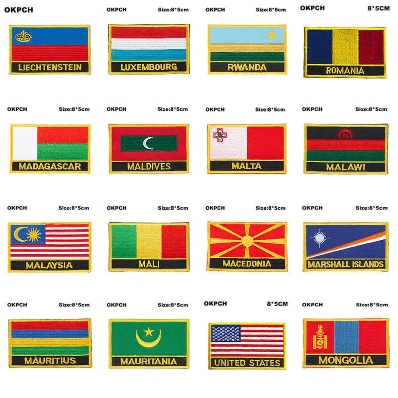 National Flag Embroidery Patch BadgePoland Bolivia Belize Botswana Bhutan Burkina Faso Burundi North Korea Equatorial Guinea