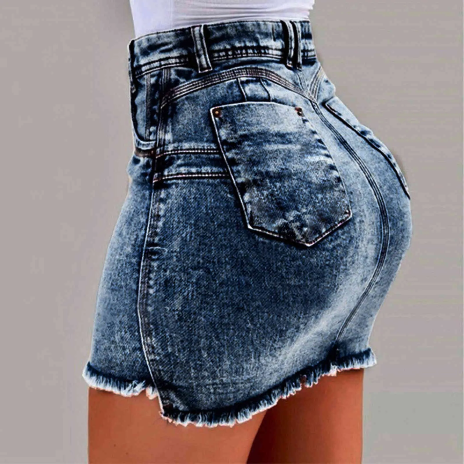 Harajuku punk denim mini pläterade kjol damer sommar hög midja jeans shorts kjolar kvinnor ruffles mode koreanska saia faldas x0428