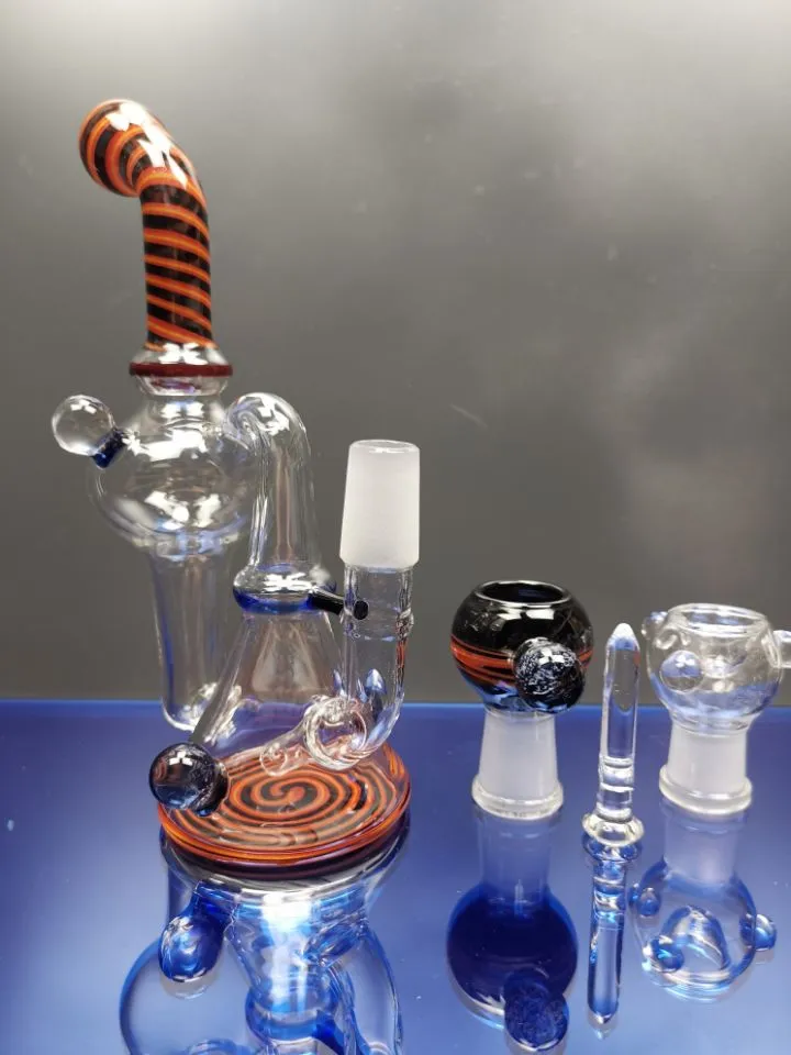 Glass bong water pipe recycler unique colors glass art pipes 18.8mm male joint sestshop