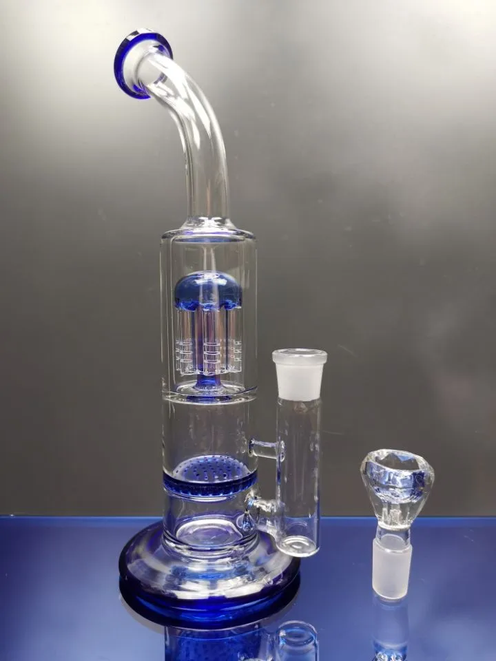 narguilé bong en verre avec bras et nid d'abeille percolate plate-forme pétrolière fumer tuyaux joint 18.8mm femelle sestshop