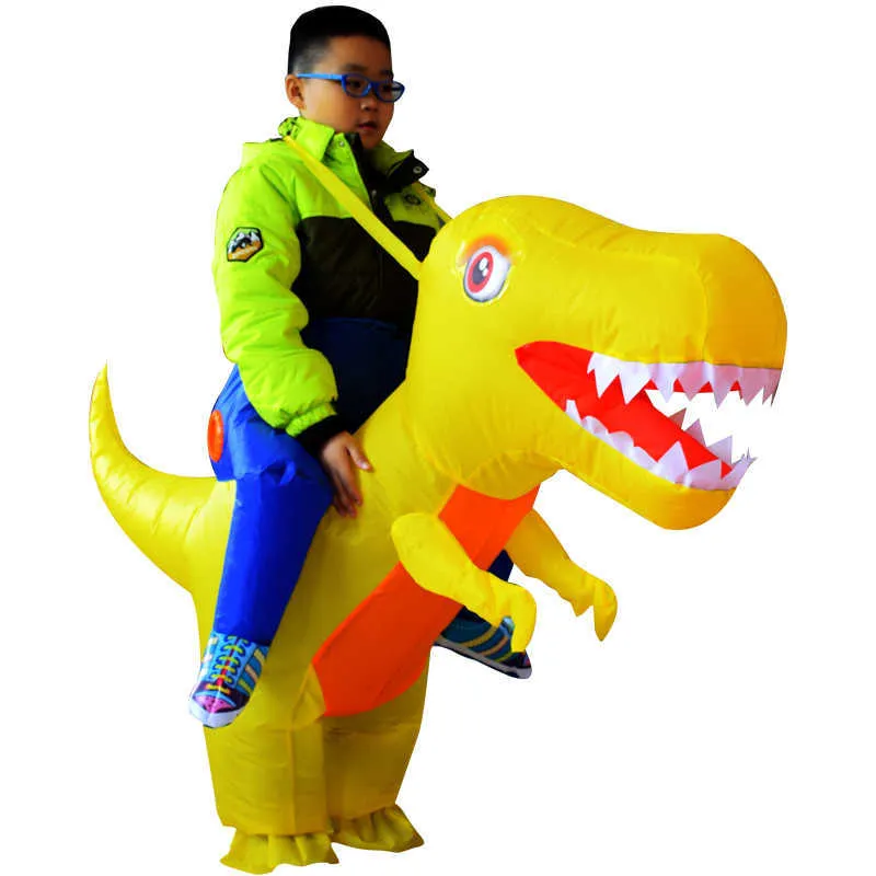 البالغين أطفال قابلة للنفخ في هالوين التنين ديناصور Cosplay T-Rex Fancy Dress أطفال ركوب على أزياء Dino Purim G0925262O