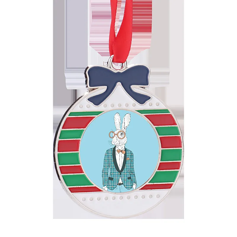 Alberi di Natale decorazioni in pendenza sublimazione ornamenti sospesi in metallo fai -da -te personalizzati personalizzati kit di decorazione creativa 2246282