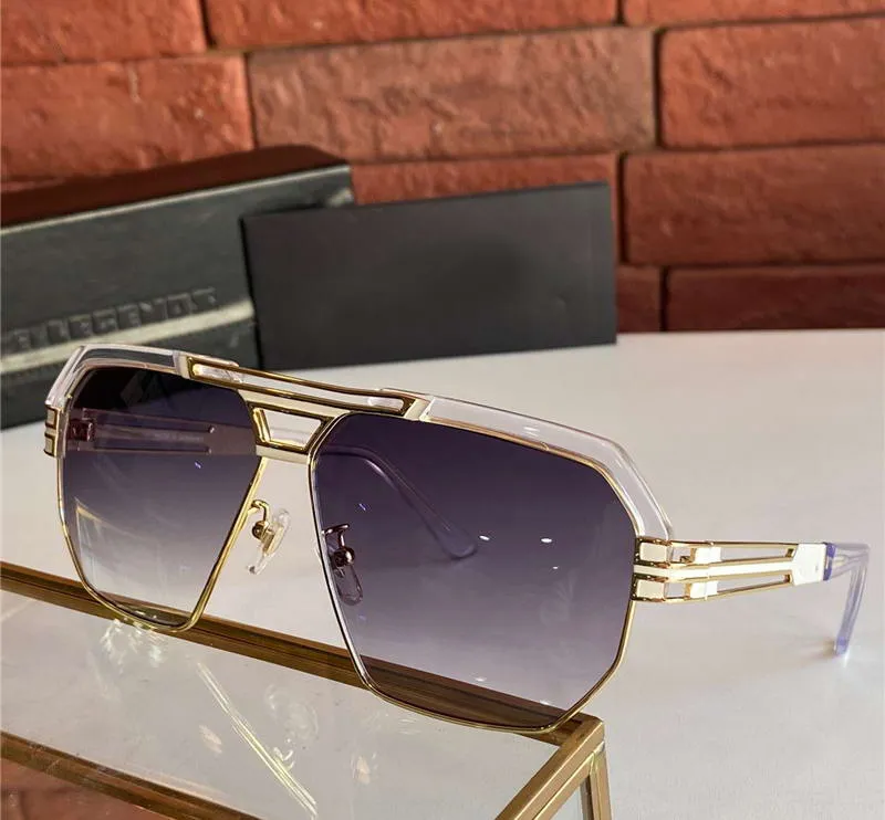 Cool krökta och raka solglasögon högkvalitativ metallplatta ram UV400 herrglasögon mode polygonal sommar uv solglasögon2615